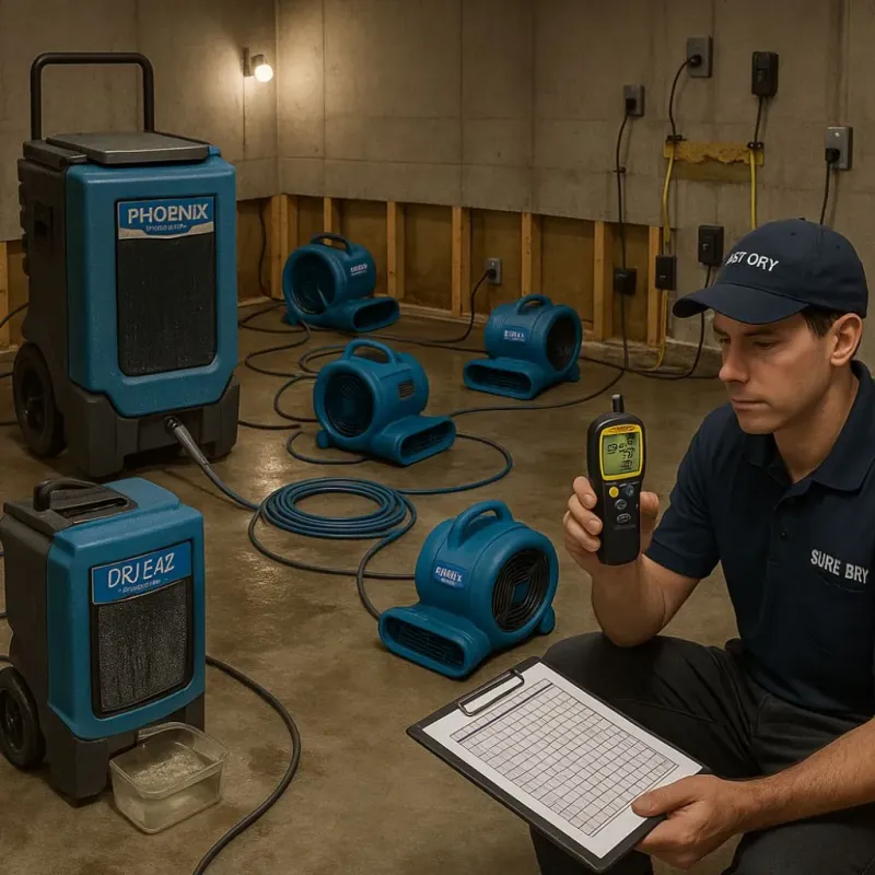 Structural Drying and Dehumidification process in North Barrington, IL